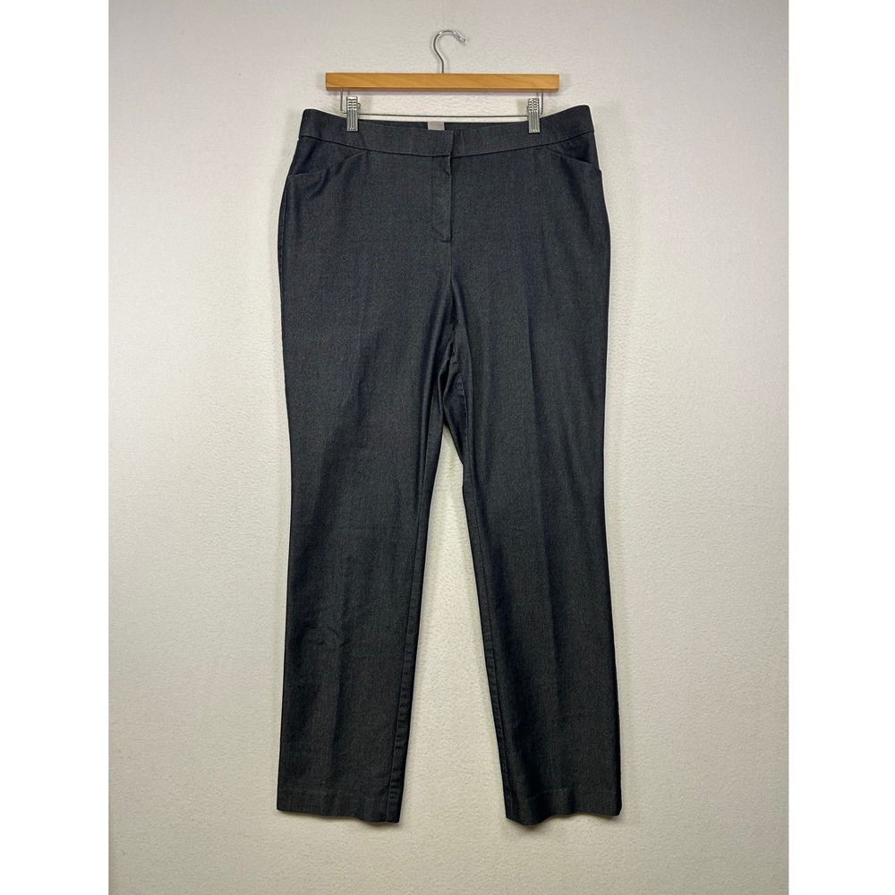 Business Casual Chico's Womens Size 12T Dark Indigo Straight Leg Trousers